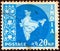 INDIA - CIRCA 1957: A stamp printed in India shows the map of India, circa 1957.