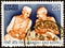 INDIA - CIRCA 1973: A stamp printed in India shows Gandhi and Nehru, circa 1973.