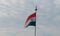 India country flag in a flagpole in front of chennai international airport as an integrity freedom independence symbol