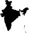 India country Map illustration black