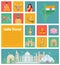 India Decorative Flat Icons