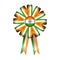 India detailed silk rosette flag, illustration