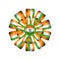 India detailed silk rosette flag, illustration