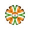 India detailed silk rosette flag, illustration