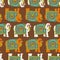 India elephant seamless pattern