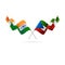India and Equatorial Guinea flags. Vector illustration.