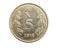 India five rupees coin on white isolated background