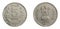 India five rupees coin on a white isolated background