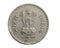 India five rupees coin on a white isolated background