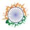 India flag ashok chakra flower leaves stylized