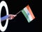 india flag patriotic symbol hand tricolor on black