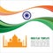 India flag wave and Taj Mahal symbols