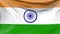 India flag waving continuously in the wind. National flag of India fabric surface background. Seamless loop 3D animation