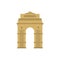 India Gate, New Delhi, India icon, flat style