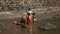 INDIA, GOA - 2012: Indian children girls play in the water