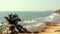India Goa beach Seaside panorama view.