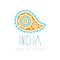 India health studio logo symbol. Health and beauty care badge, spa, yoga center label