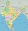 India - Highly detailed editable political map with labeling.