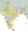 India - Highly detailed editable political map with labeling.