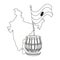 India independence day emblems cartoons in black and white