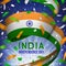 India Independence day with ribbon and confetti salute