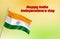 India independence greeting on August 15, India flag with golden classy background