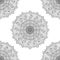 India inspired mandala design seamless pattern template in black and white