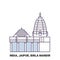 India, Jaipur, Birla Mandir travel landmark vector illustration