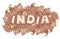 India lettering on henna colors mehndi floral background