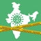 India lockdown due to coronavirus concept background