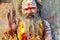 India Madyha Pradesh Orchha. Portrait of a holy man (sadhu