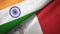India and Malta two flags textile cloth, fabric texture