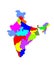 India map vector silhouette, with separated province states