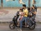 India. March 28 2023, road motorcycle the whole family riding