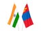 India and Mongolia flags