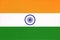 India national fabric flag, textile background. Symbol of international asian world country