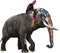 India, Painted Indian Elephant, Isolated