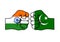 India and Pakistan countries confrontation concept