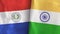India and Paraguay two flags textile cloth 3D rendering