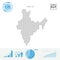 India People Icon Map. Stylized Vector Silhouette of India. Population Growth and Aging Infographics