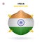 India Quarantine Mask with Flag. Medical Precaution Concept. Vector illustration Coronavirus isolated on white