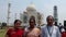 India's meditation teacher with family visiting of Taj Mahal. Taj Mahal is in famous of world. This  is photo of Taj Mahal.