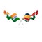 India and Seychelles flags. Vector illustration.