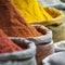 India spices at the local market at Delhi.