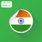 India sticker flag icon. Business concept India label pictogram.