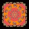 India. Summer kerchief square pattern design with beautiful flowers, paisley and elephants.