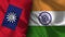 India and Taiwan Realistic Flag â€“ Fabric Texture Illustration
