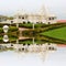 India temple with beautiful green park