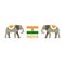 India. Tourism. Travelling illustration Indian. Modern flat design. Indian elephant.