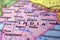 India Travel Concept Country Name On The Political World Map Very Macro Close-Up View